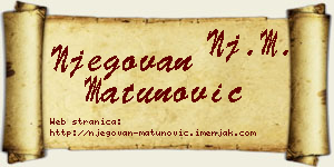 Njegovan Matunović vizit kartica